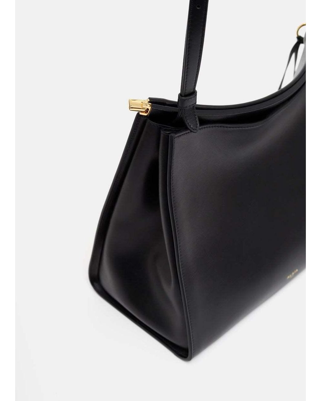 Alaïa Black Alaïa Logo Printed Zipped Shoulder Bag