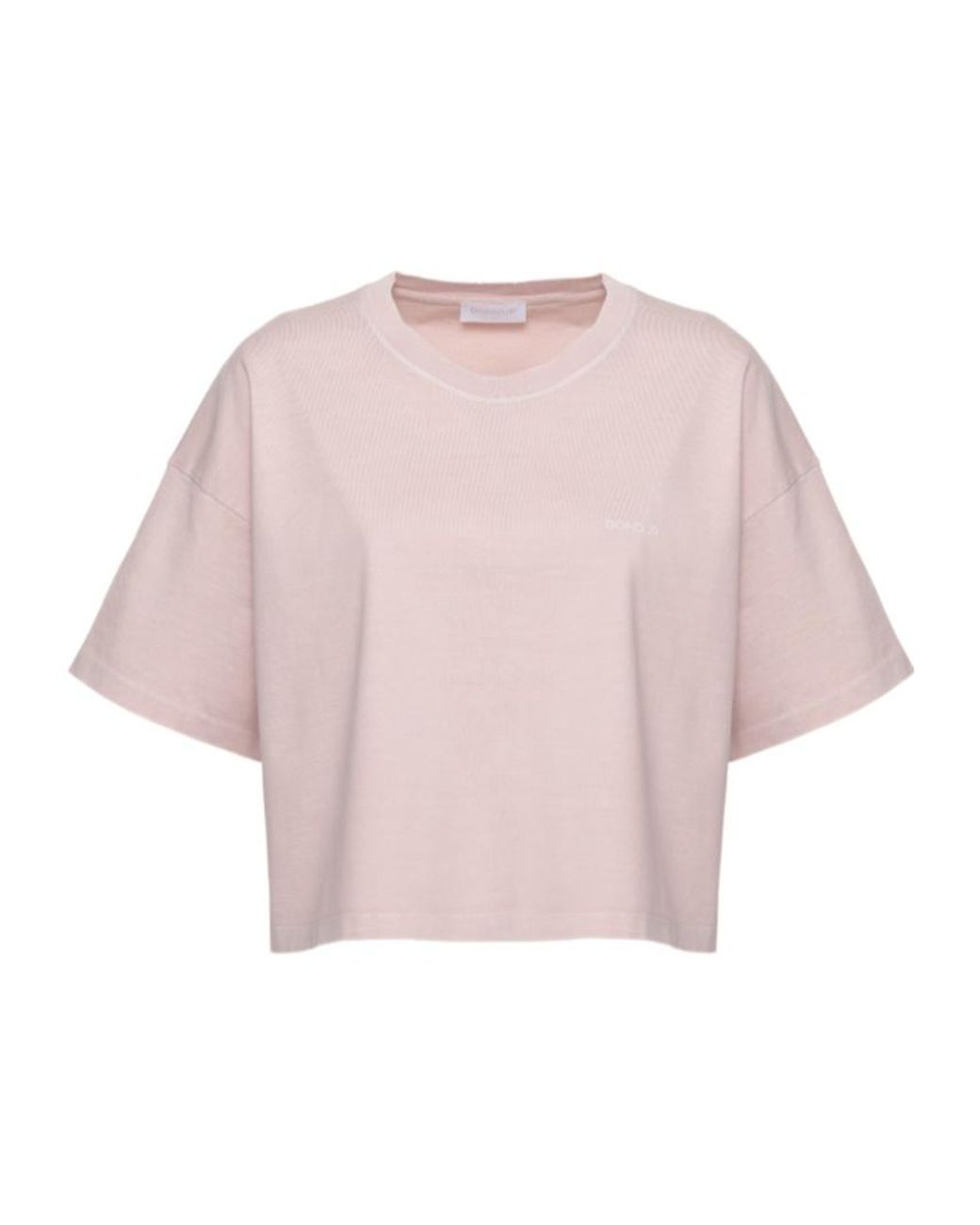 Dondup Pink Cropped Logo T-Shirt