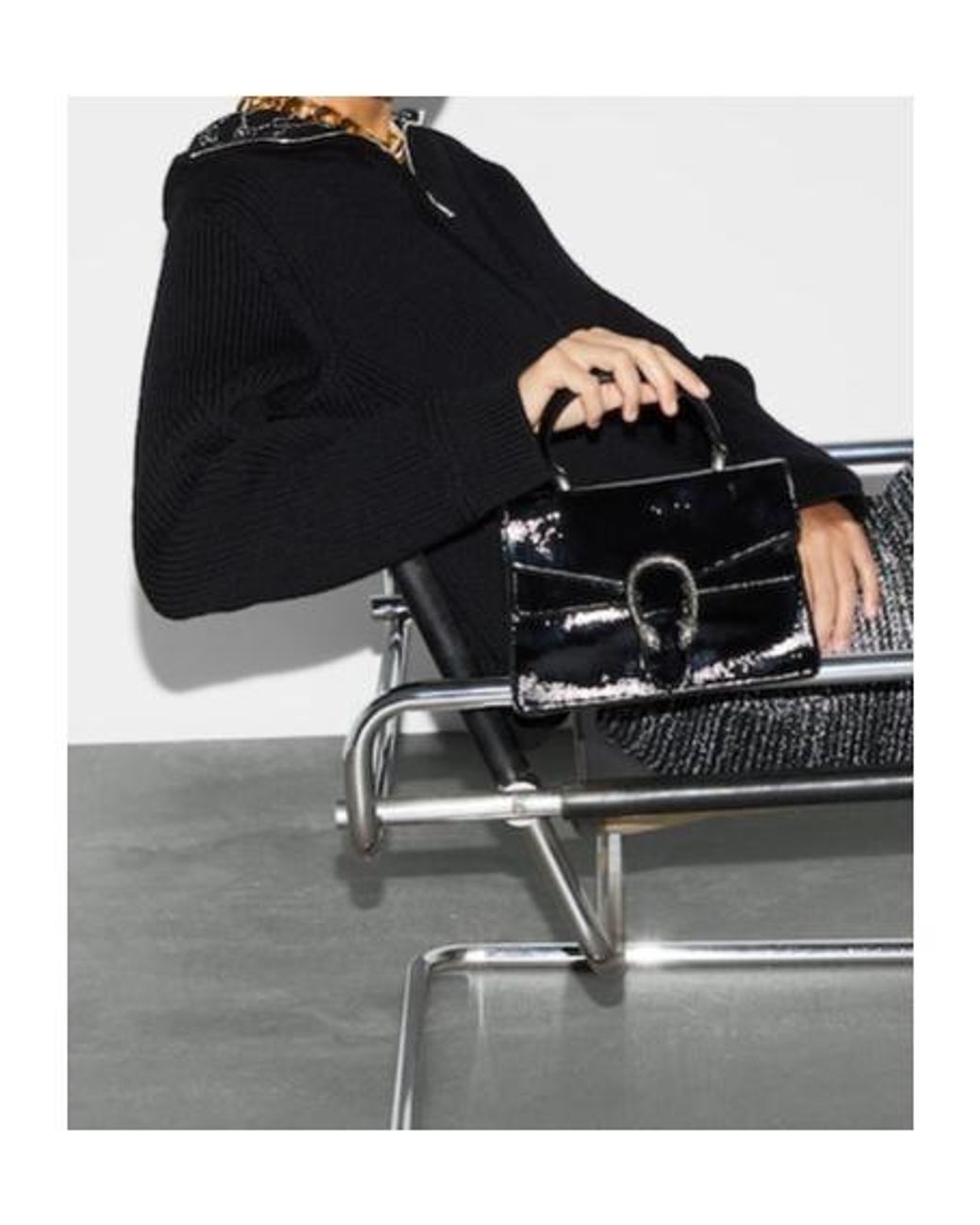 Gucci Black Dionysus Top Handle Shoulder Bag