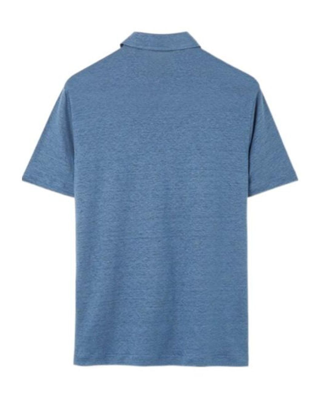 Loro Piana Blue Short-Sleeved Polo Shirt for men
