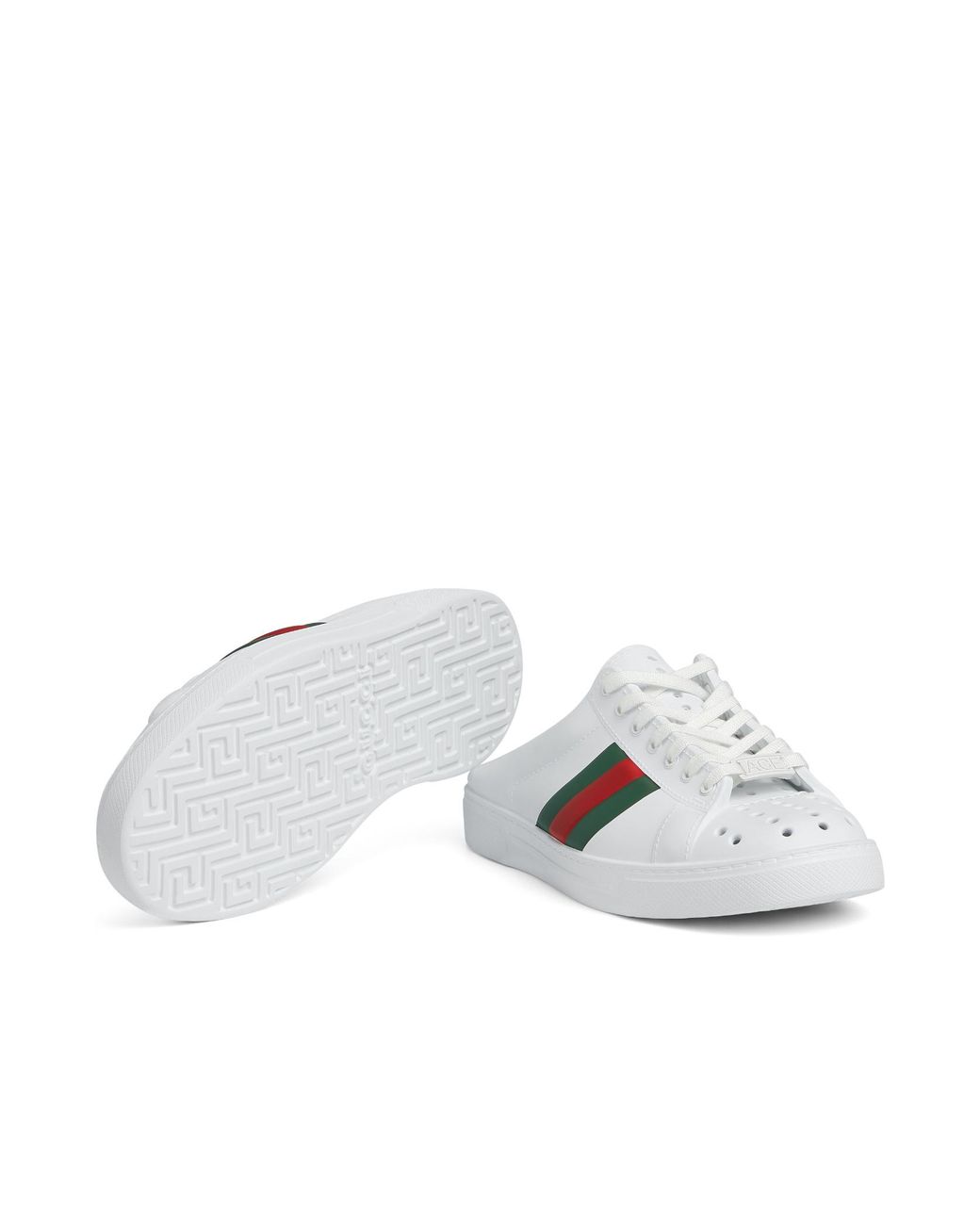 Gucci White Ace Lace-Up Muller Shoes