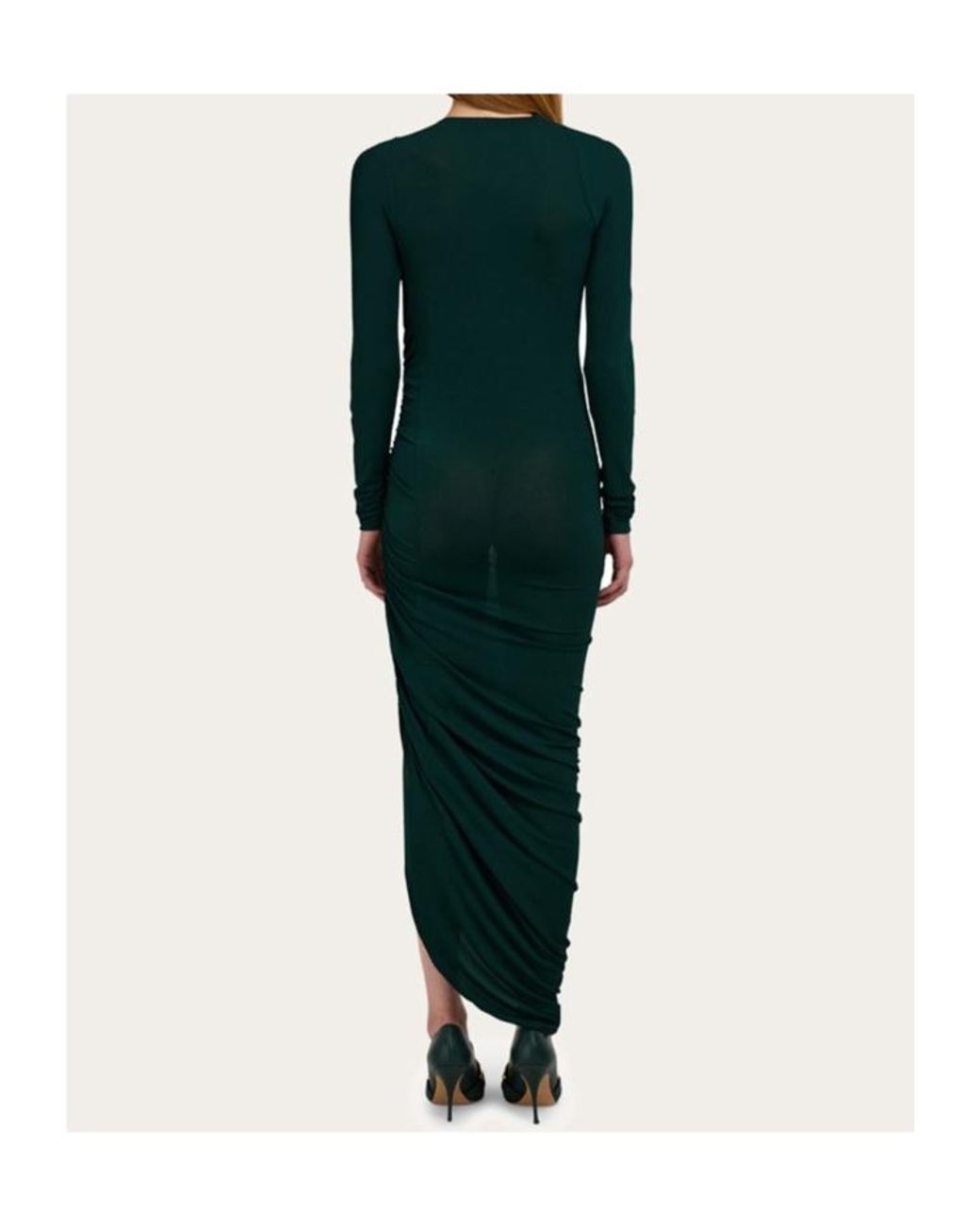 Ferragamo Green Ferragamo Asymmetric Dress