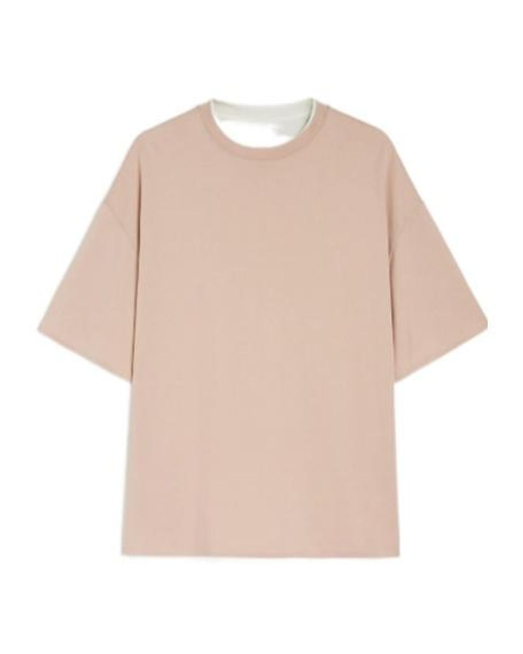 Jil Sander Natural Double Layer Crewneck T-Shirt for men