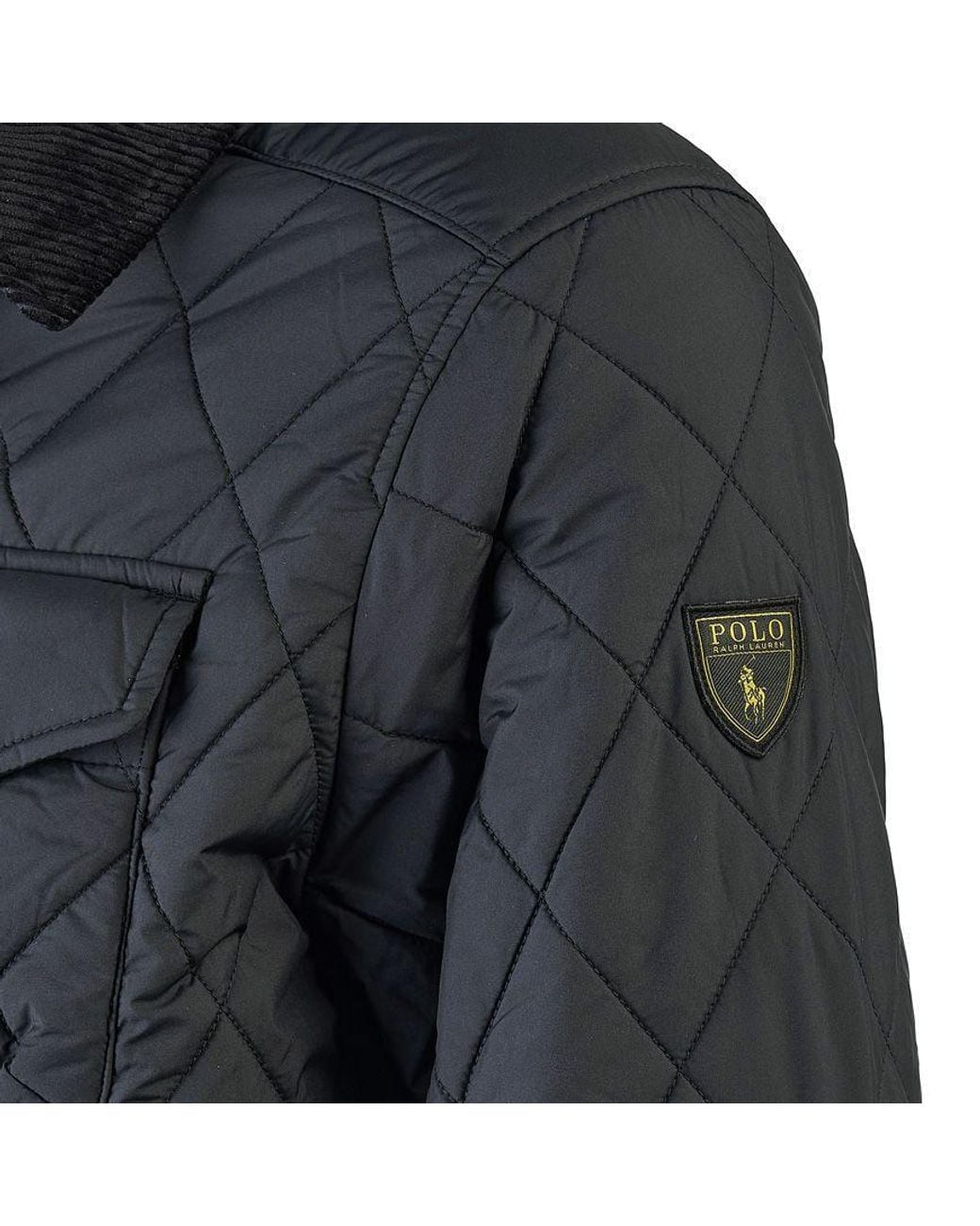 Polo Ralph Lauren Black Diamond-Quilt Button-Fastening Jacket for men
