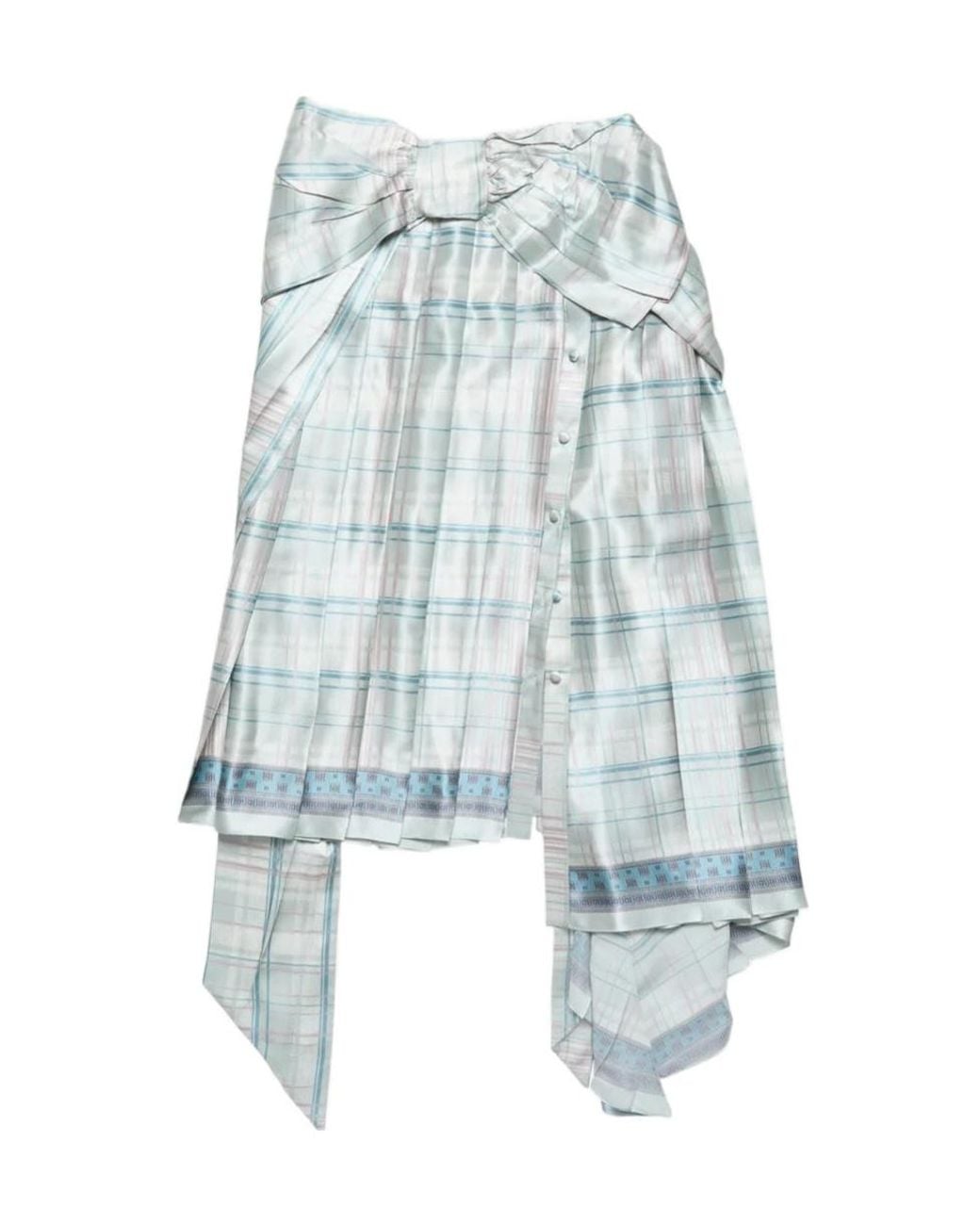 Acne Blue Silk Bow Skirt