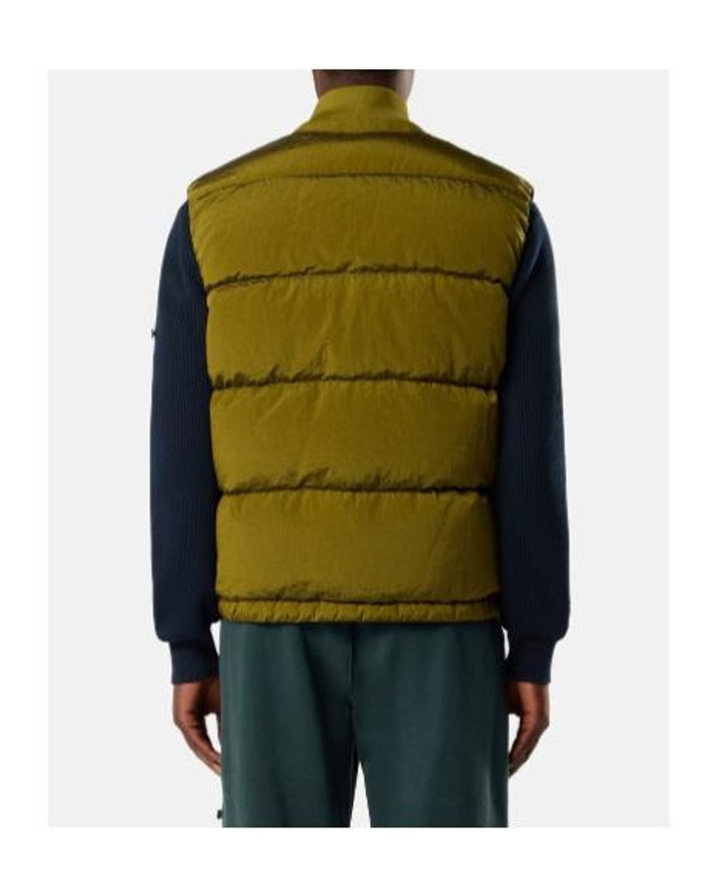 Stone Island Green Zipped Quilted Vest for men