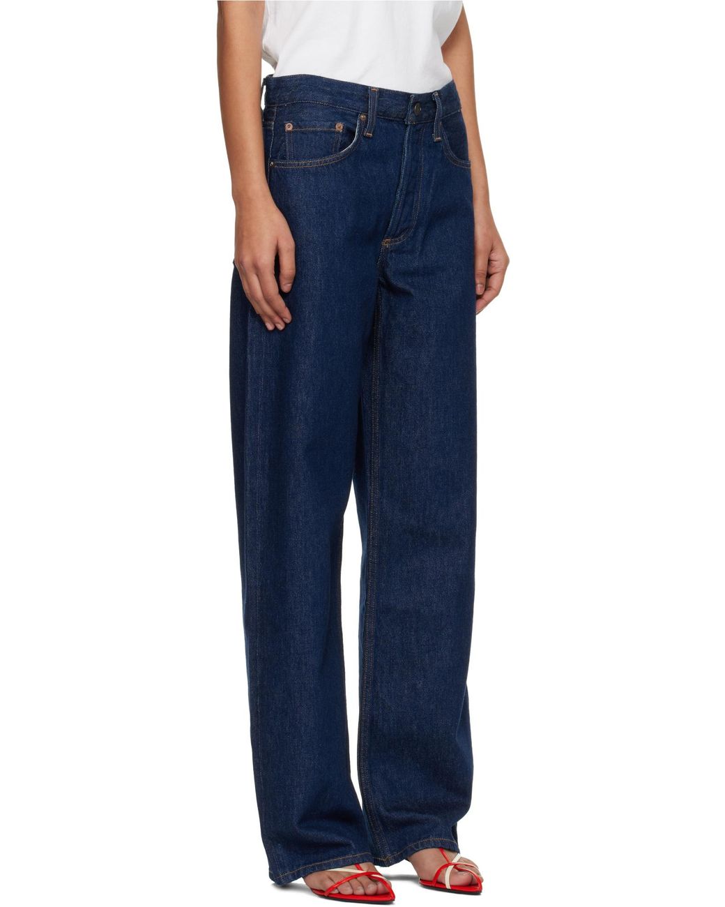 Agolde Blue Wide-Leg High-Waist Jeans