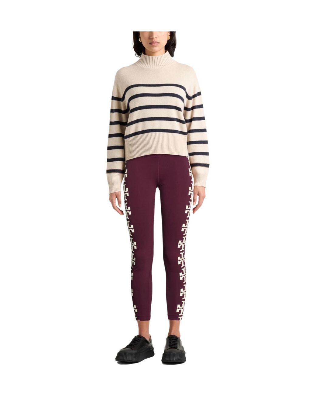 Tory Burch Purple Printed Leggings