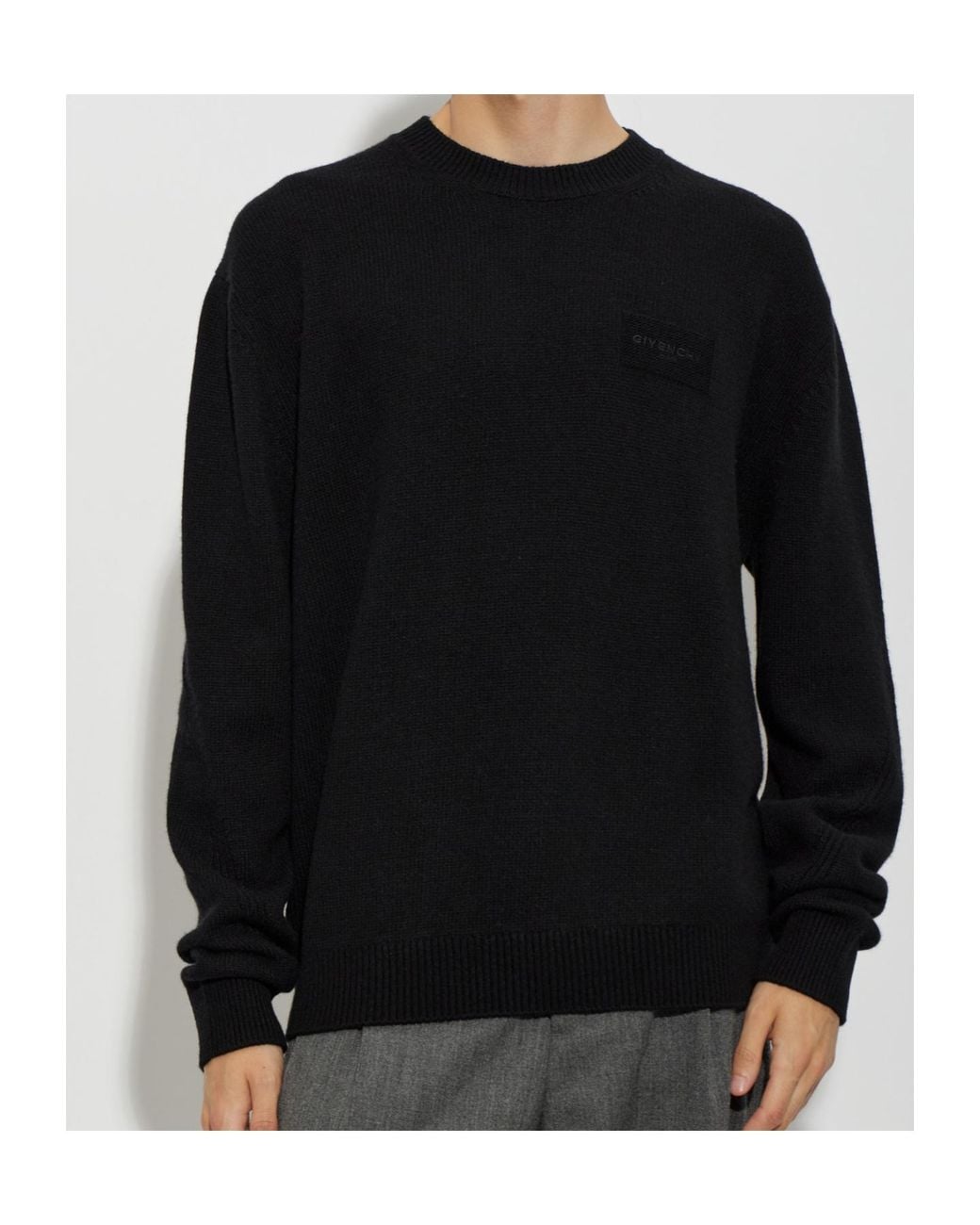 Givenchy Black Logo Patch Knitted Sweater for men