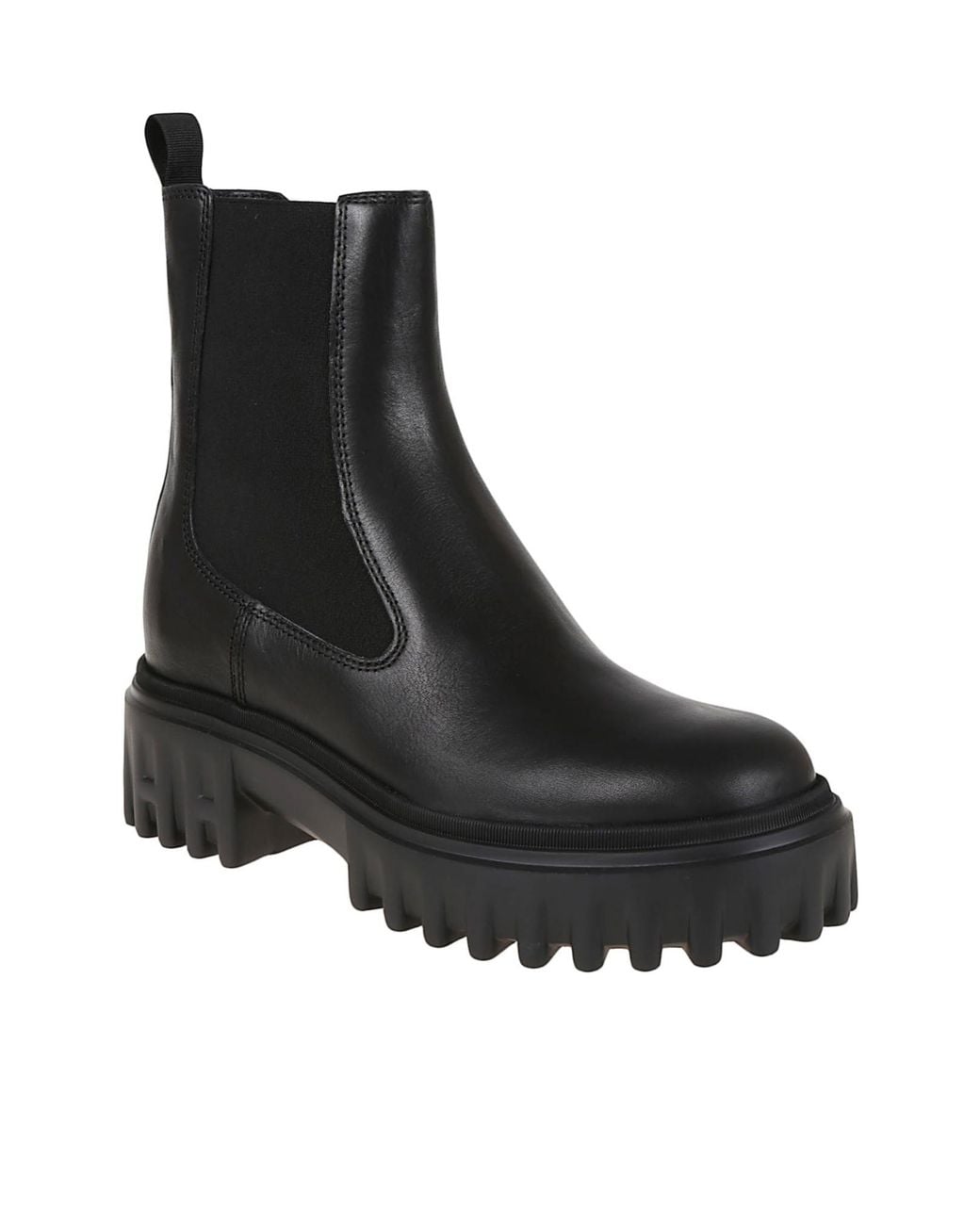 Hogan Black Slip-On Heeled Boots