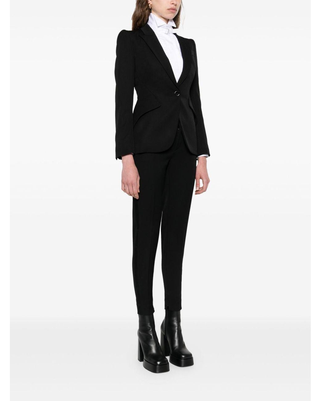 McQueen Black Wool Single-Breasted Blazer