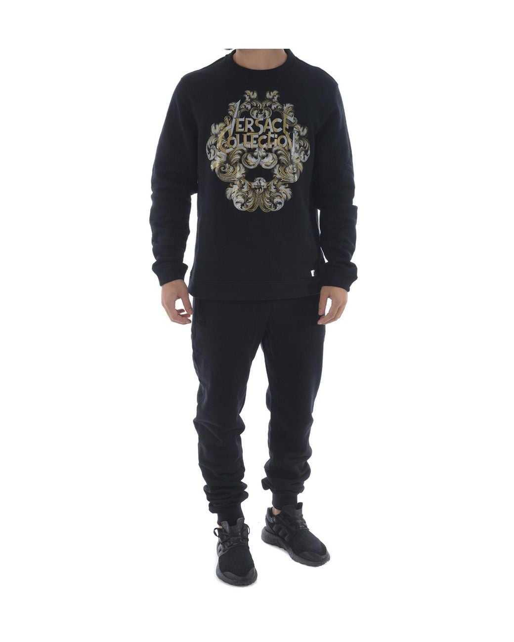 Versace Black Pattern Sweater for men