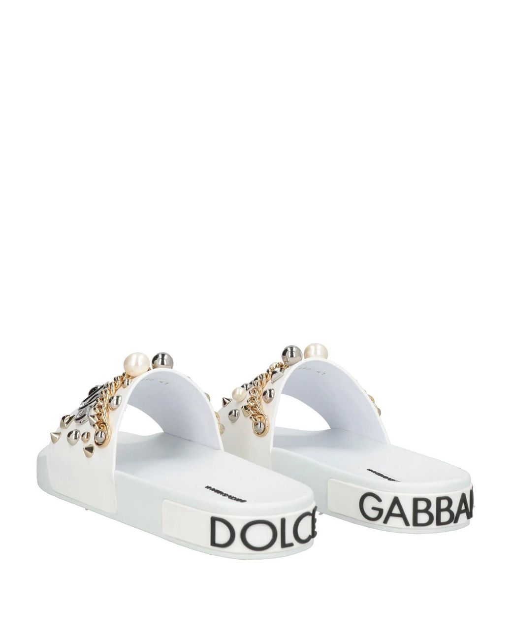 Dolce & Gabbana White Pool Slidesplain