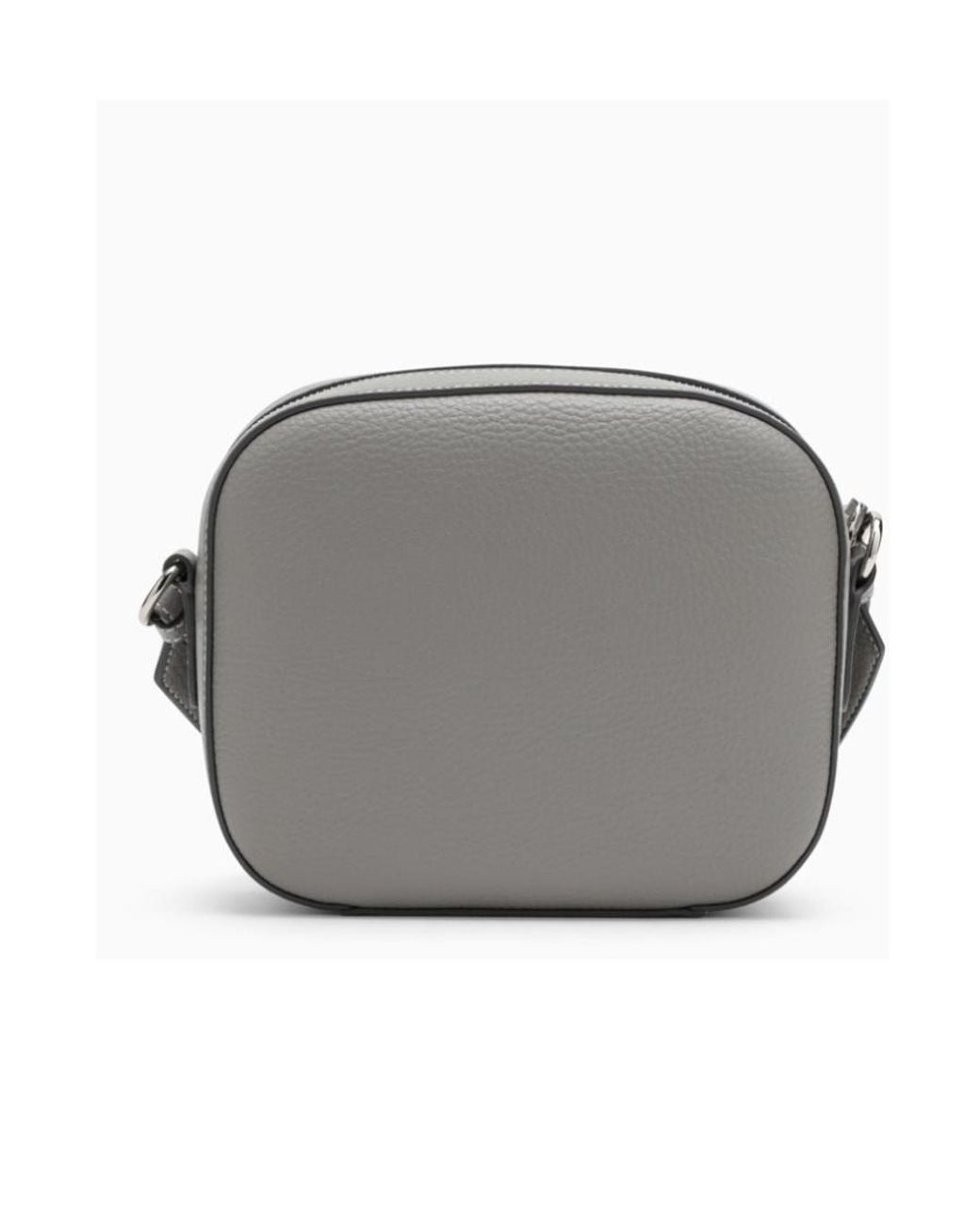 Stella McCartney Gray Logo Perforated Strapped Crossbody Bag