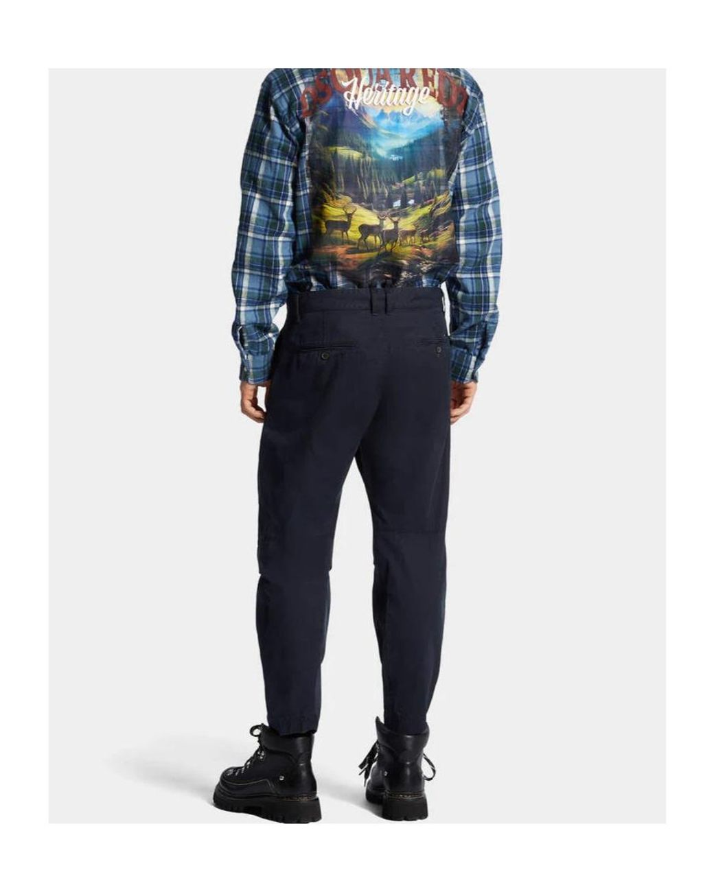 DSquared² Blue Dsquared Skipper Gathered-Knee Pants for men