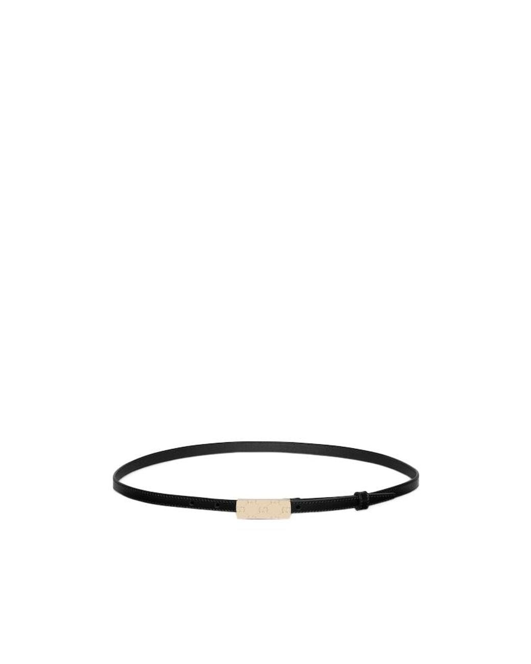 Gucci White Gg Engraved Thin Belt