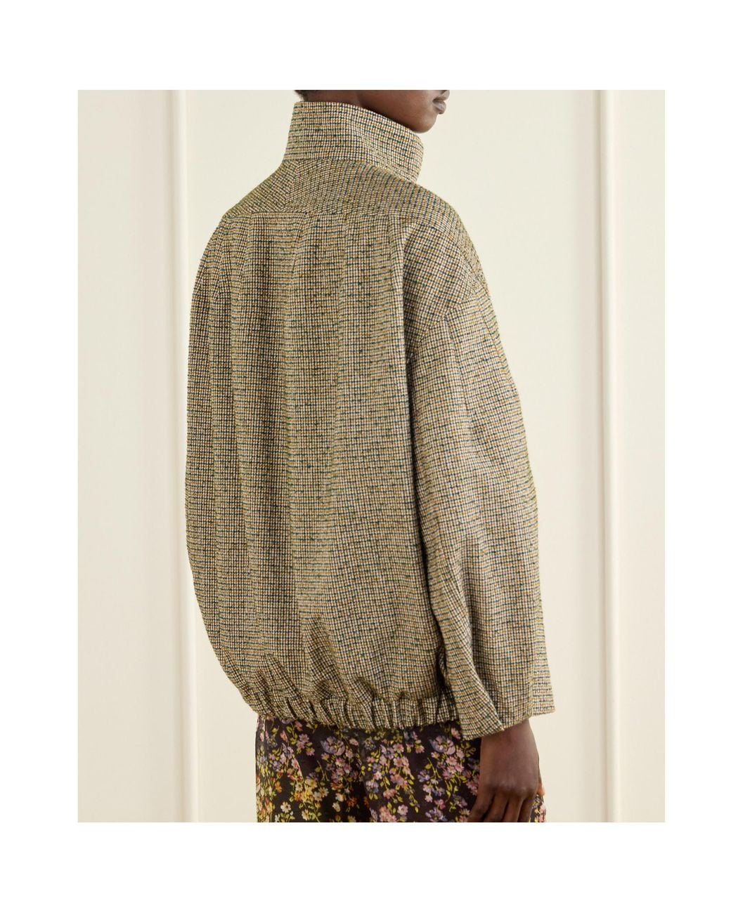Dries Van Noten Brown Checked Bomber Jacket