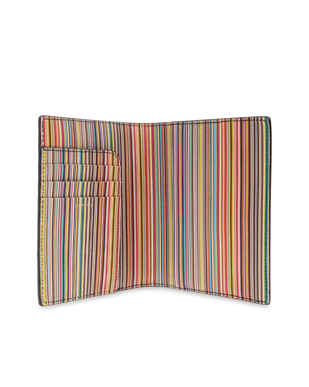 Paul Smith Black Printed Passport Holder for men