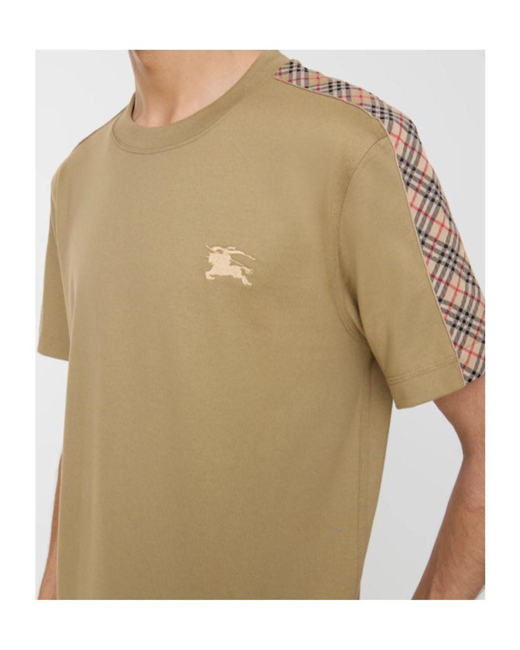 Burberry Natural Ekd Embroidered Crewneck T-Shirt for men