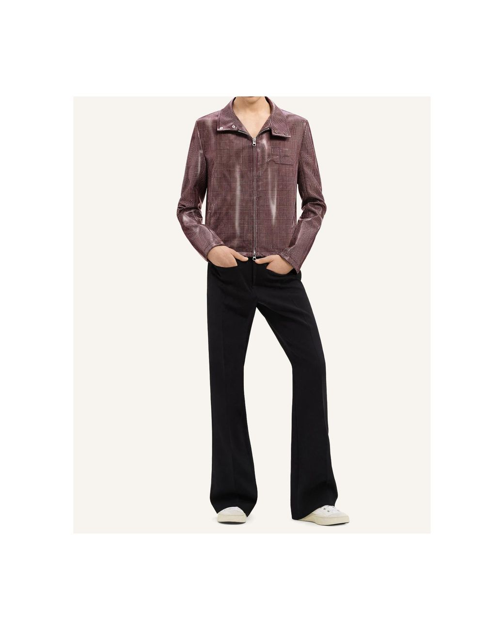 Courreges Brown Courrèges Prince Of Wales Biker Jacket for men