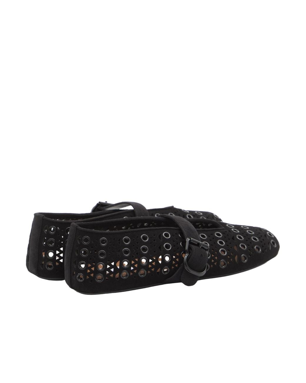 Alaïa Black Alaïa Eyelet Ballet Flats