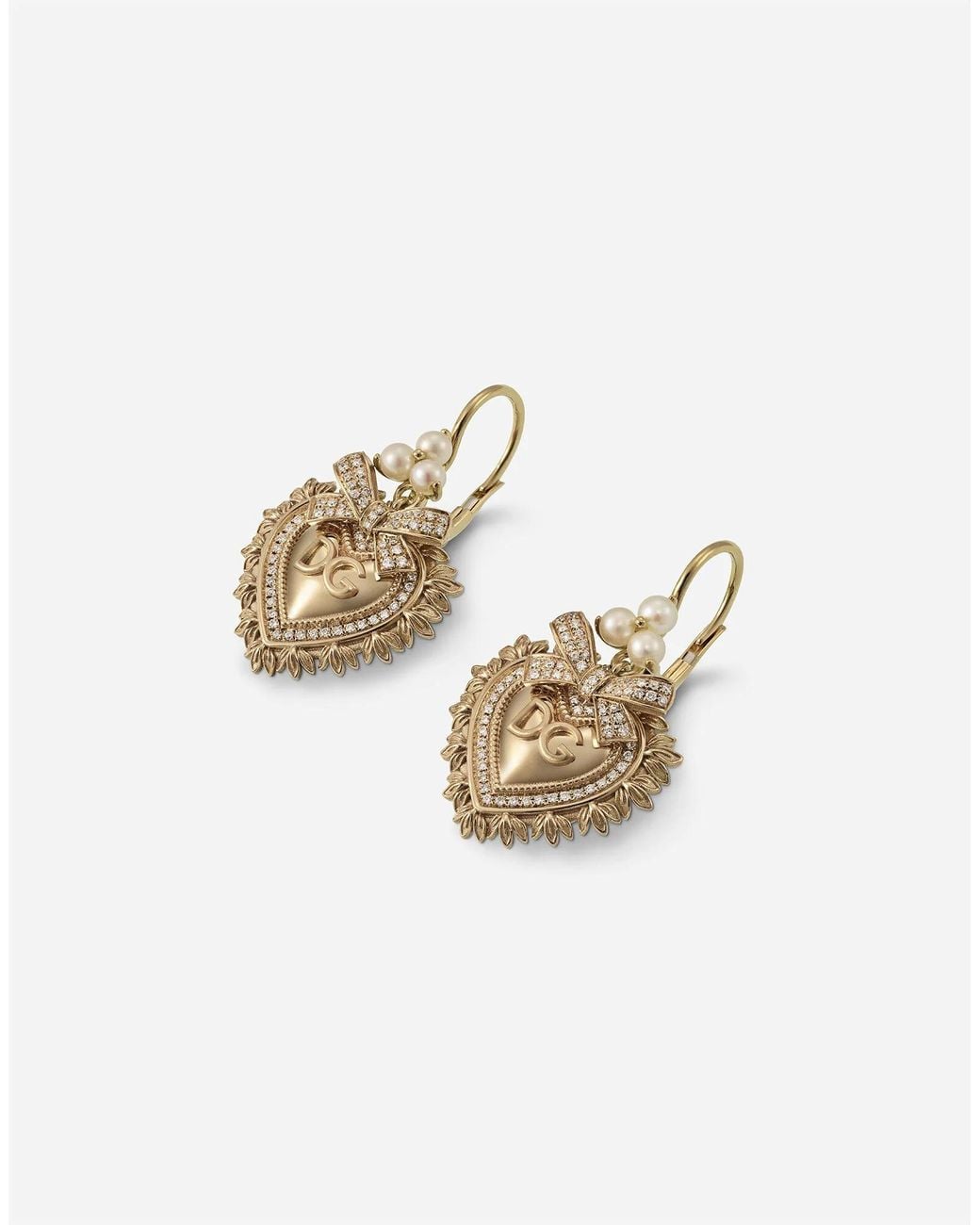 Dolce & Gabbana Metallic 18Kt Diamond Devotion Earrings
