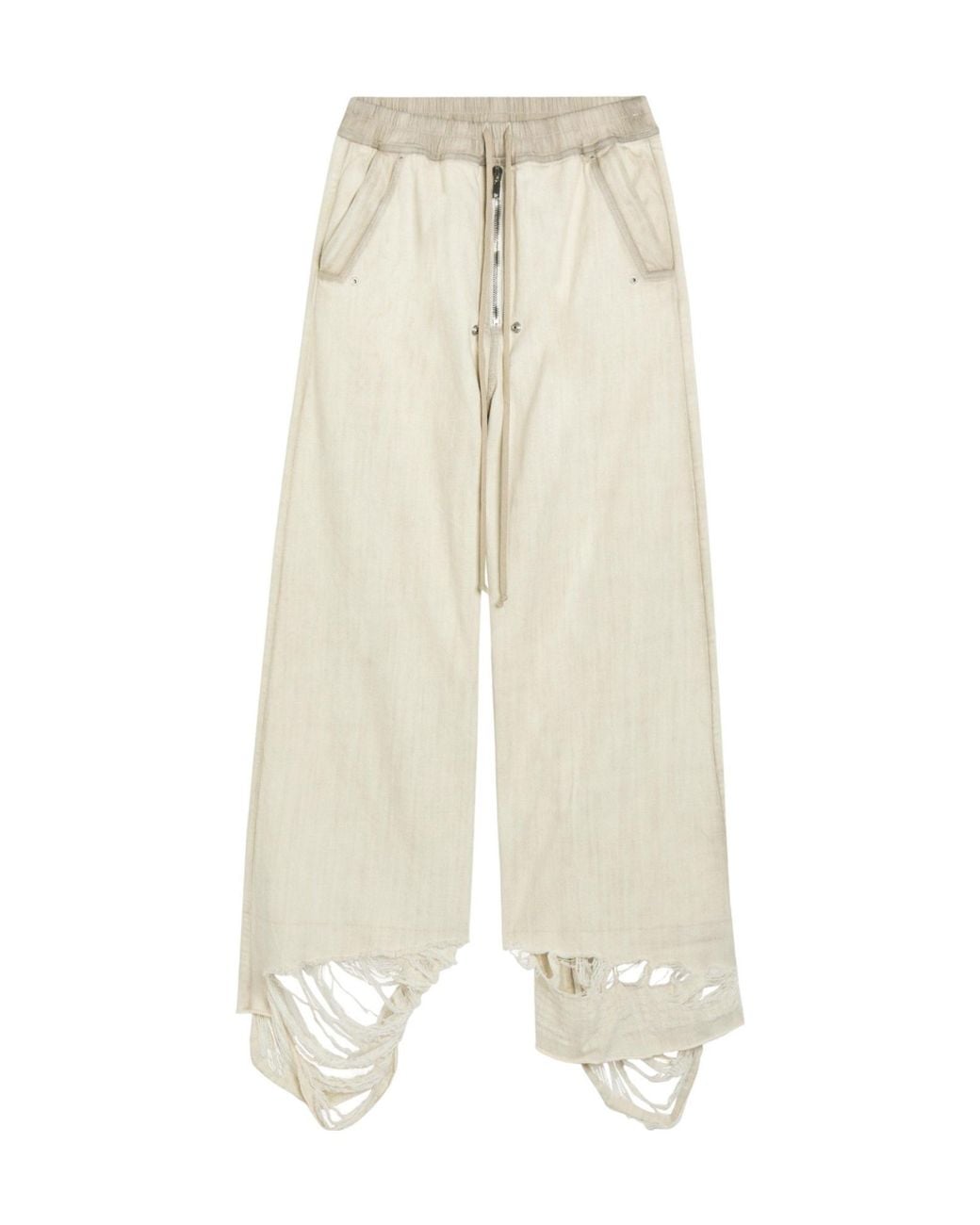Rick Owens White Cotton Wide-Leg Trousers for men