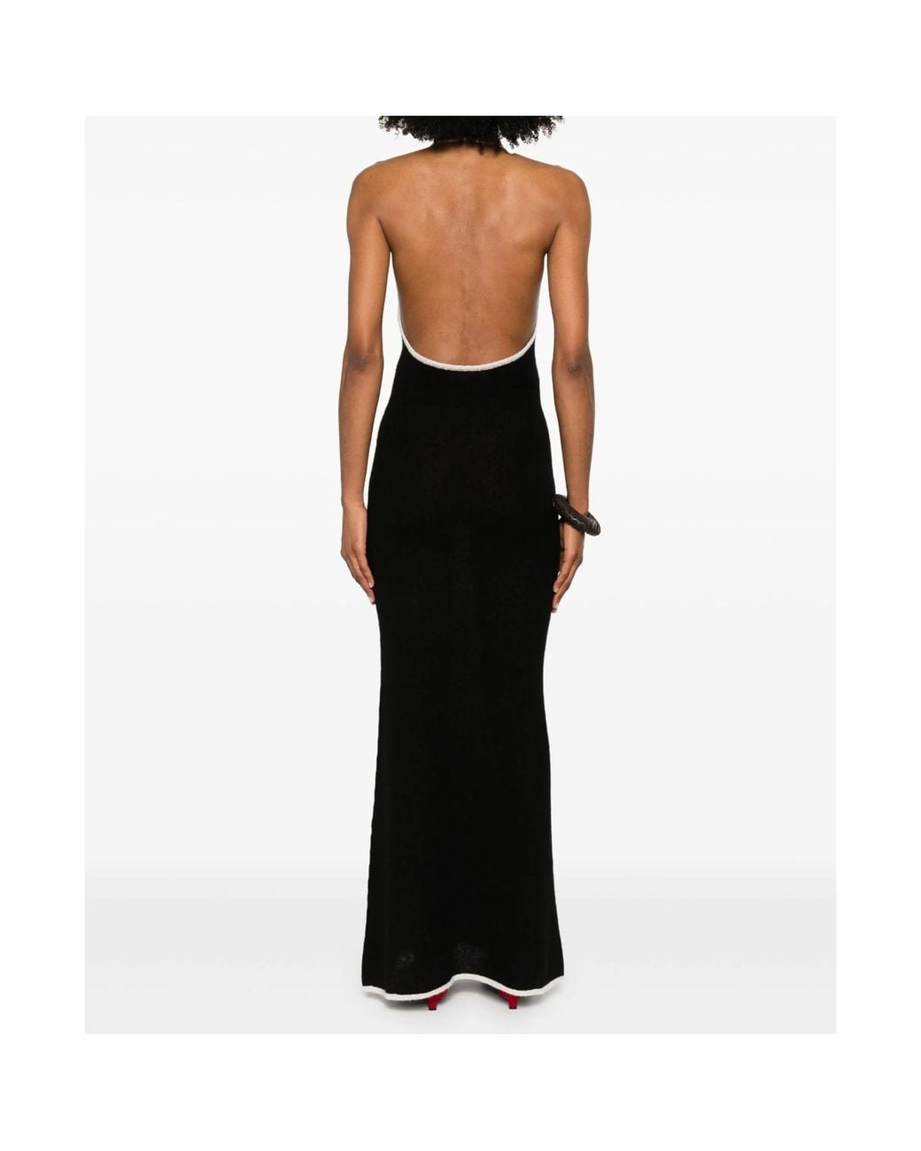 AYA MUSE Black Knitted Maxi Dress