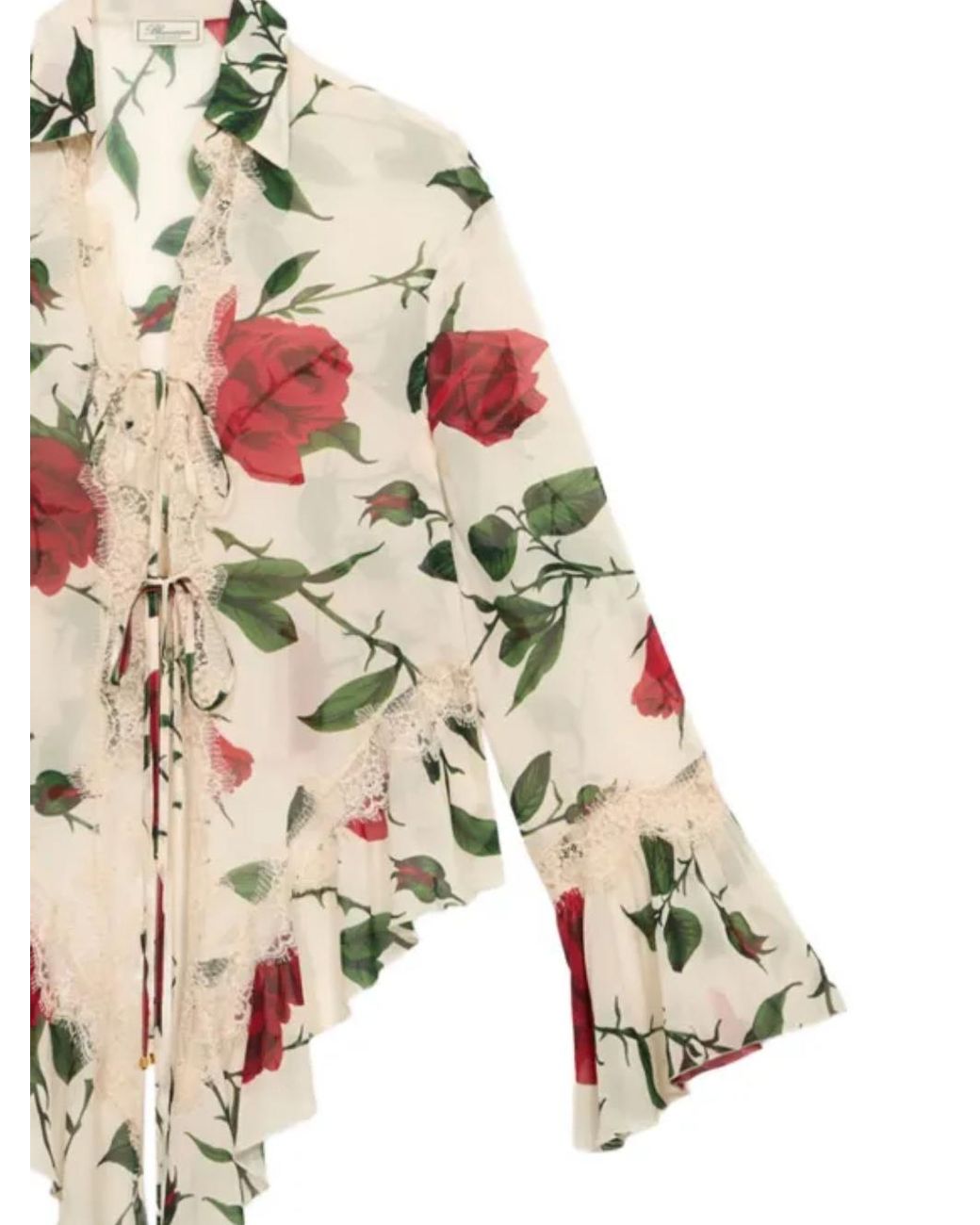 Blumarine White Floral Lace Trim Tops