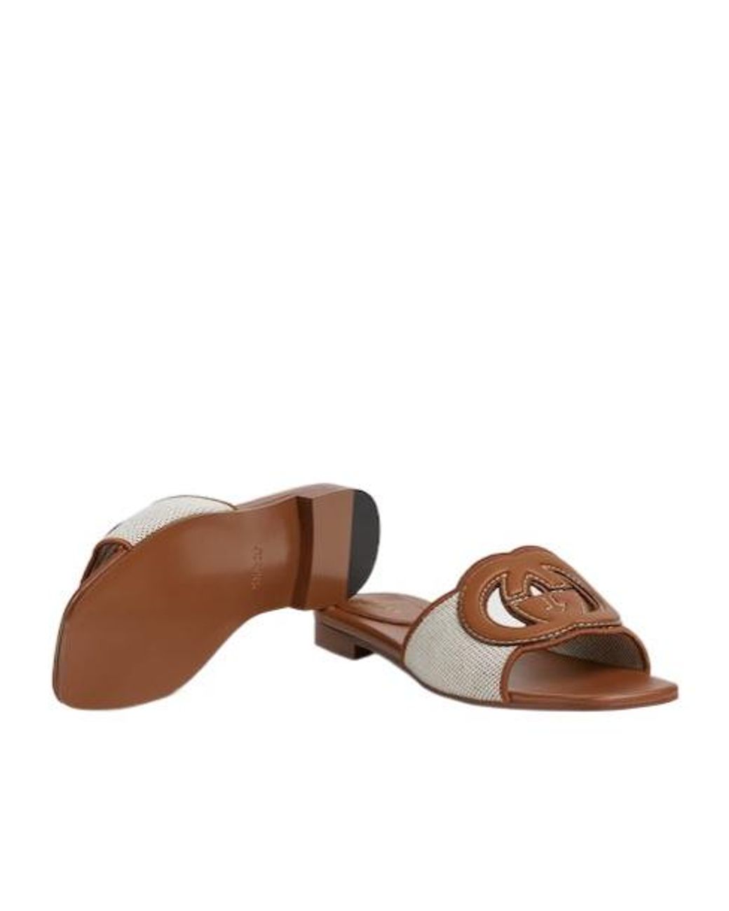 Gucci Brown Interlocking G Slide Sandals
