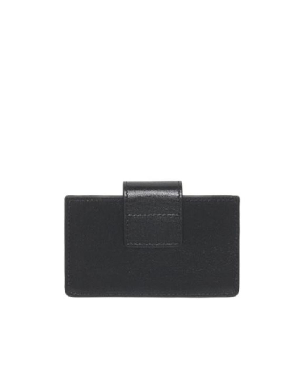 Marni Black Leather Card Holder With Studs