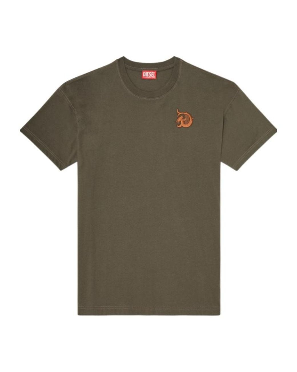 DIESEL Green T Boxt Aa 11 Embroidered T-Shirt for men