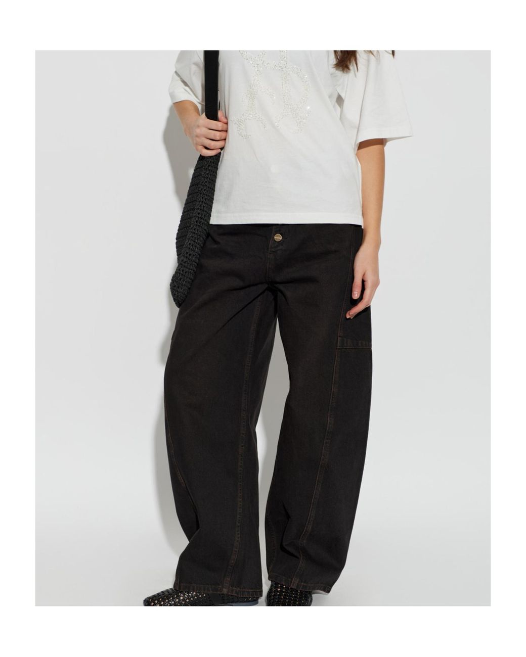AllSaints Black Carter Balloon-Leg Jeans