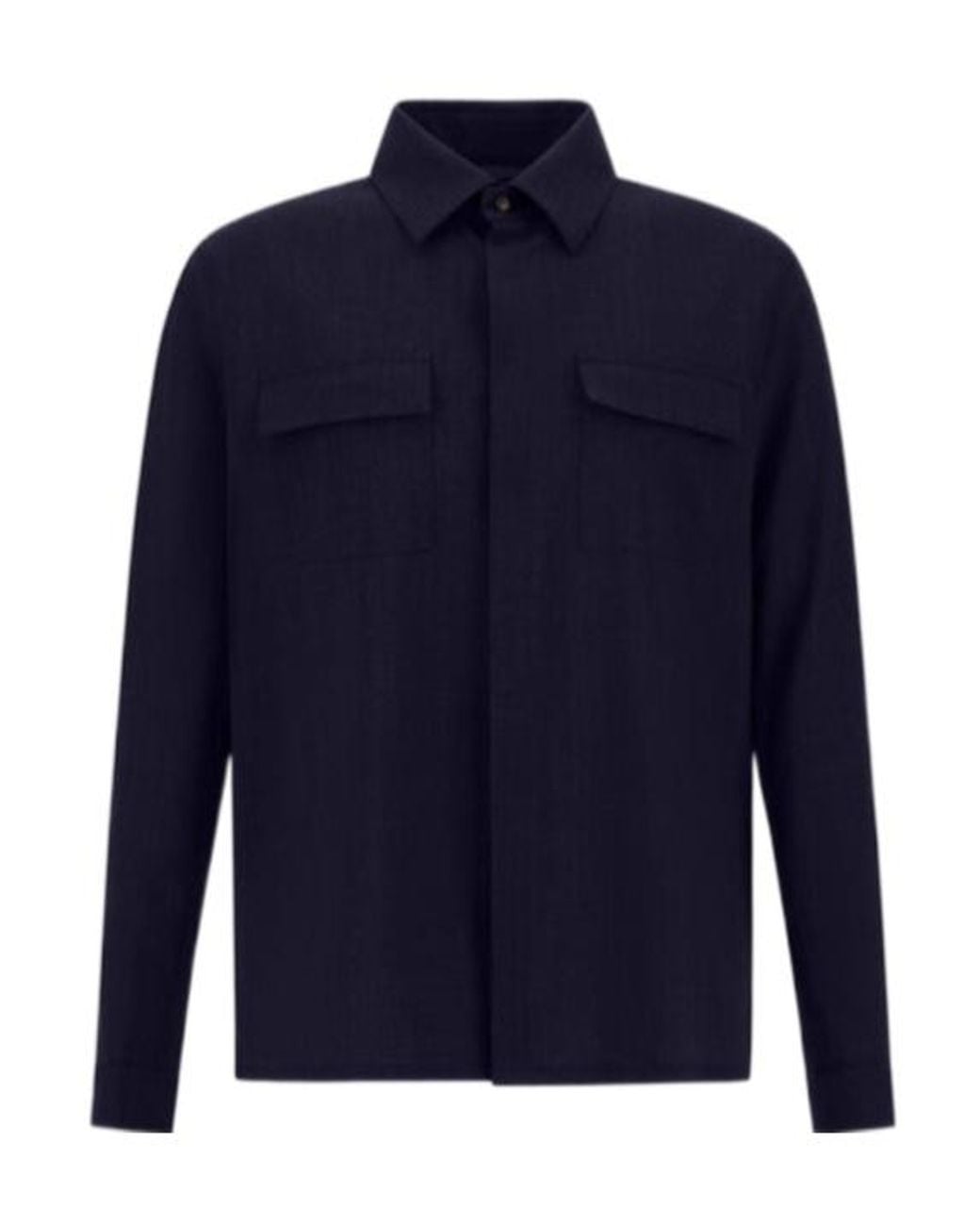 Herno Blue Boxy Pocket Jacket for men