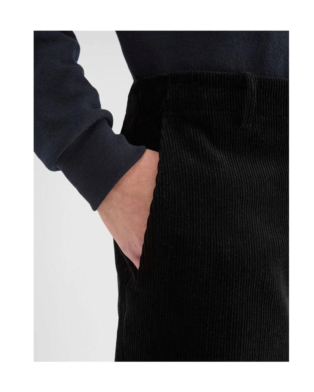 Jil Sander Black Wide-Leg Corduroy Pants for men