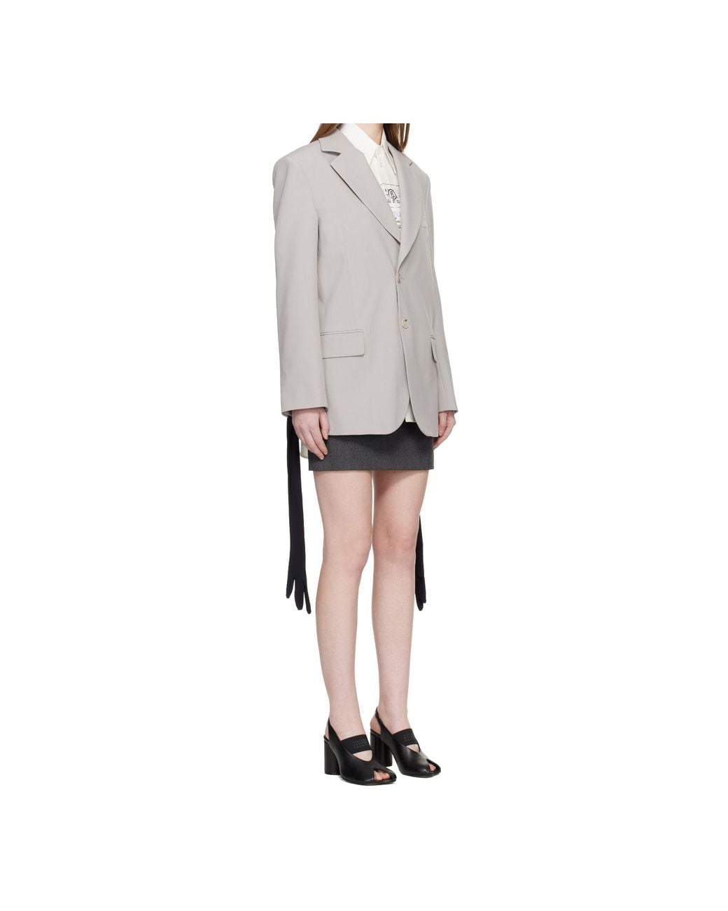 MM6 by Maison Margiela Gray Long-Sleeve Blazer