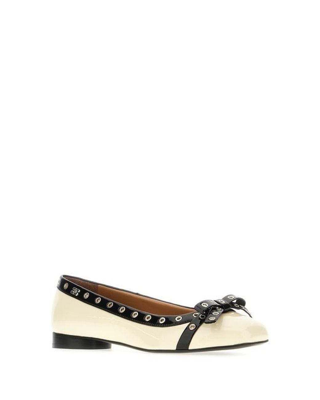 Ganni Natural Logo Flats