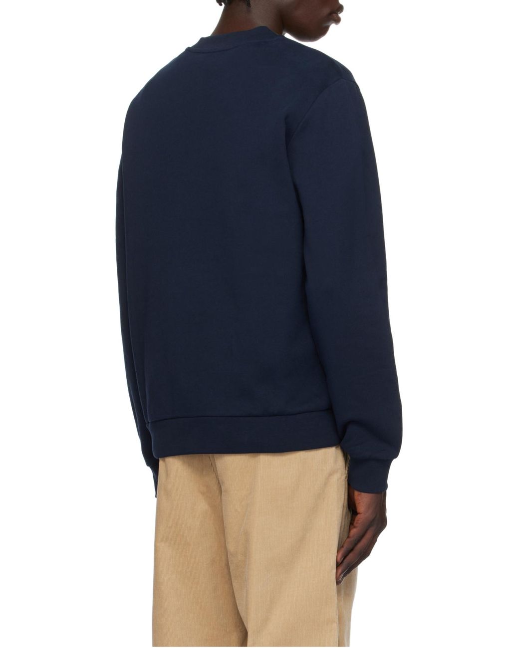A.P.C. Blue Logo Embroidered Crewneck Sweatshirt for men