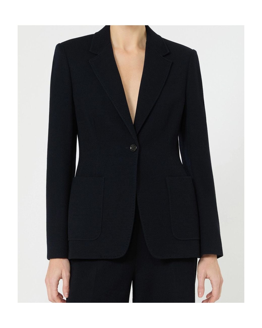 Max Mara Black Virgin Wool Single-Breasted Blazer