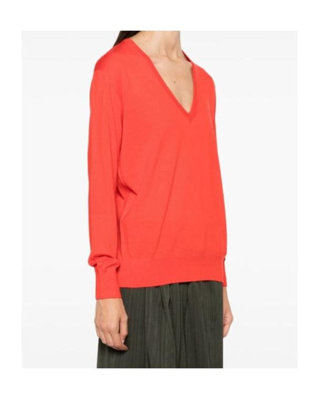 Dries Van Noten Red Long-Sleeved Pullover