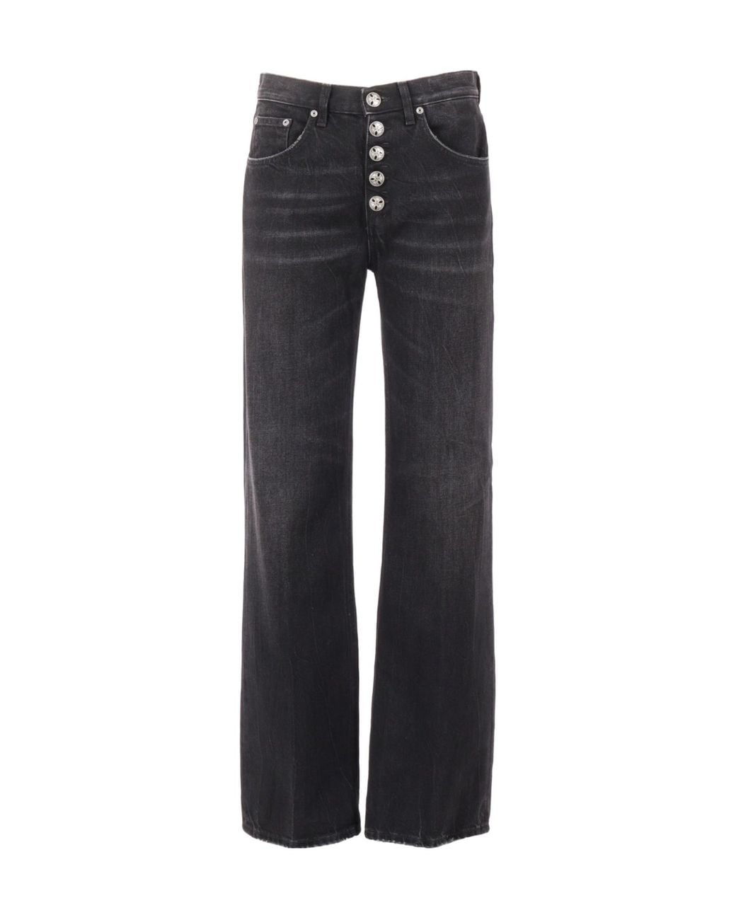 Dondup Black Jacklyn Wide-Leg Jeans