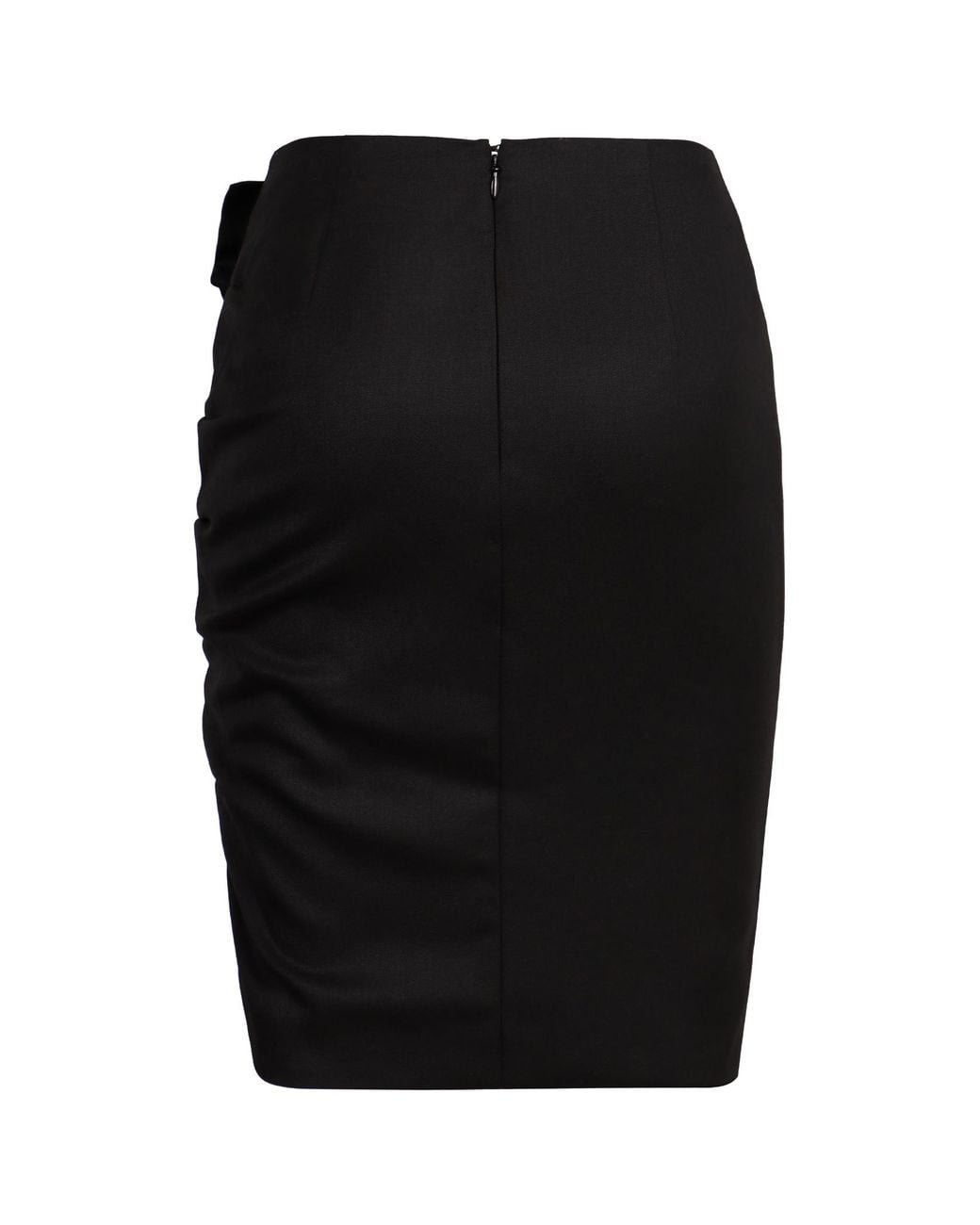 Nina Ricci Black Draped Midi Skirt