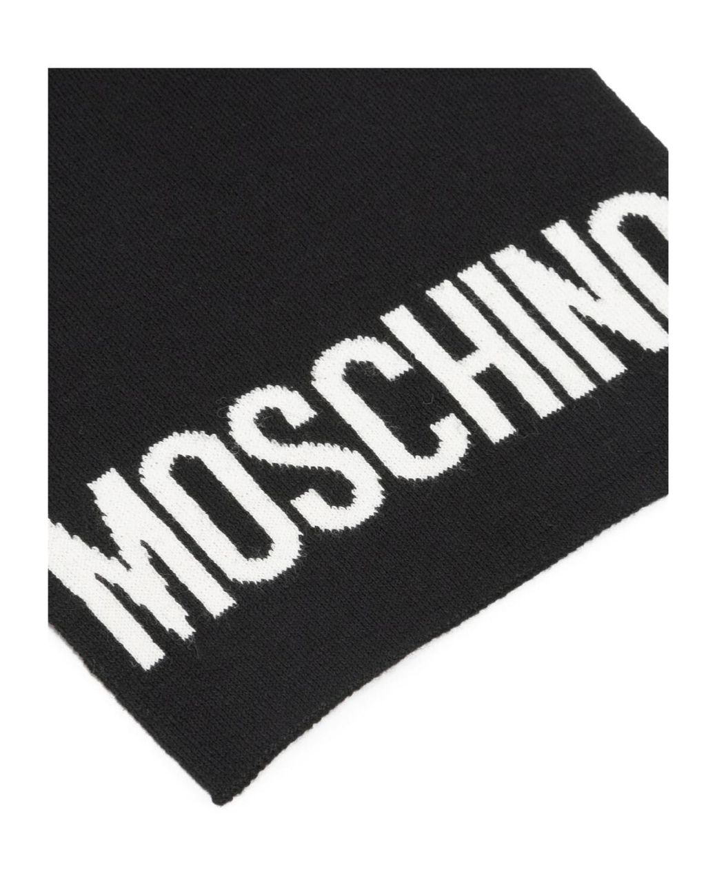 Moschino Black Teddy Bear Pattern Scarf for men