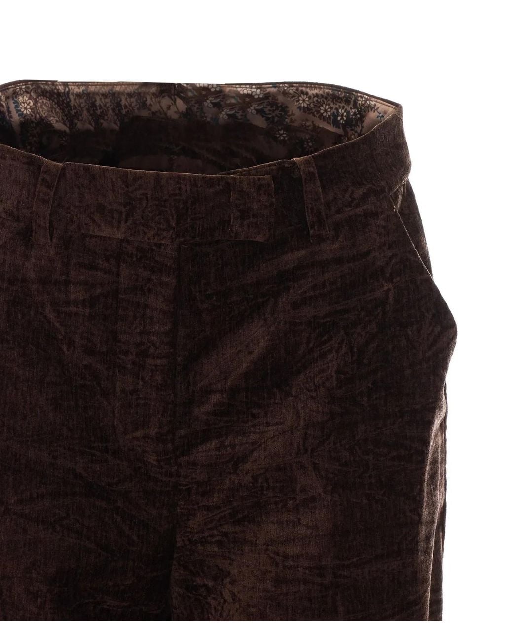 Liu Jo Brown Velvet-Effect Flared Pants