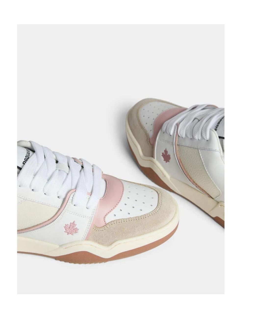 DSquared² White Spiker Panelled Lace-Up Sneakers