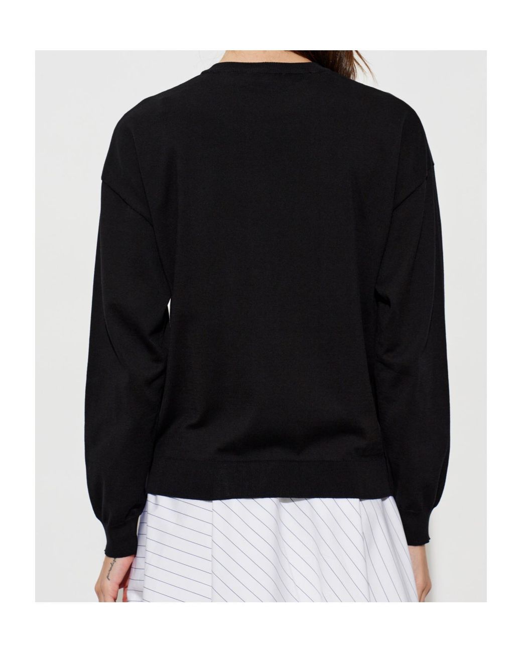 Moschino Black Intarsia Duck Motif Knitted Sweater