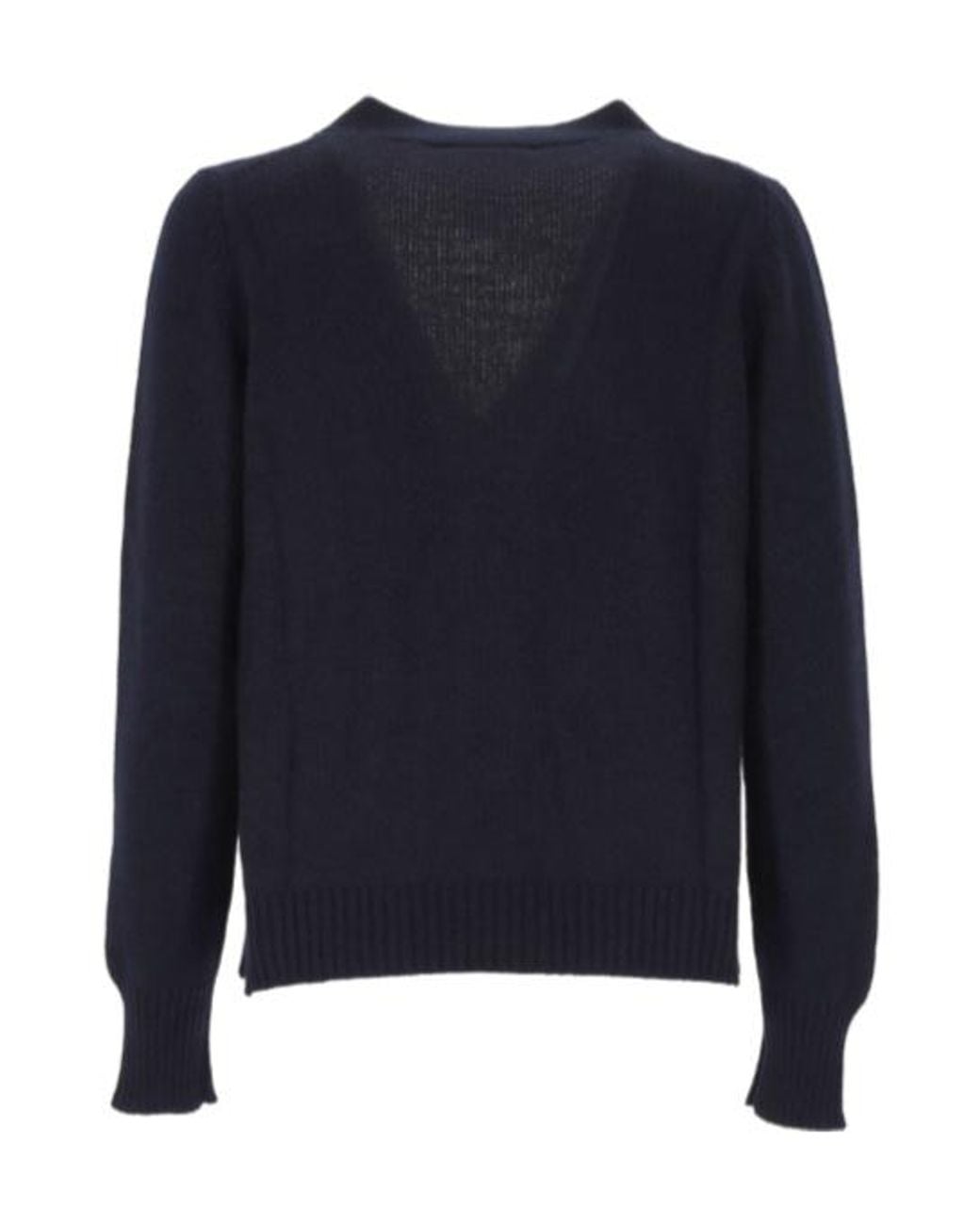 Gran Sasso Blue Button-Up V-Neck Cardigan