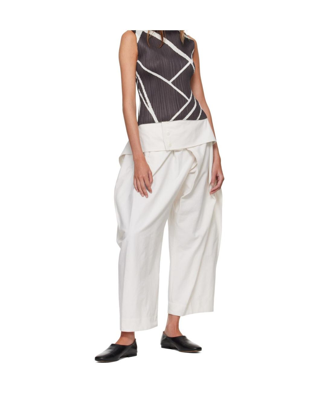 Pleats Please Issey Miyake Black Pleats Please Issey Miyake Fold Line Sleeveless Top