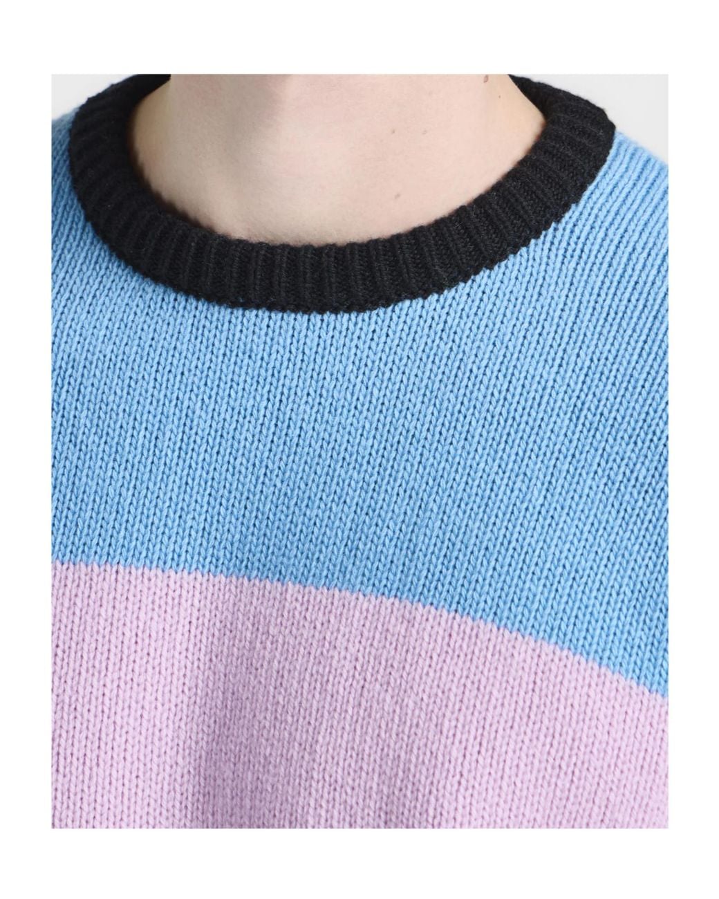 J.W. Anderson Blue Knitted Striped Sweater for men