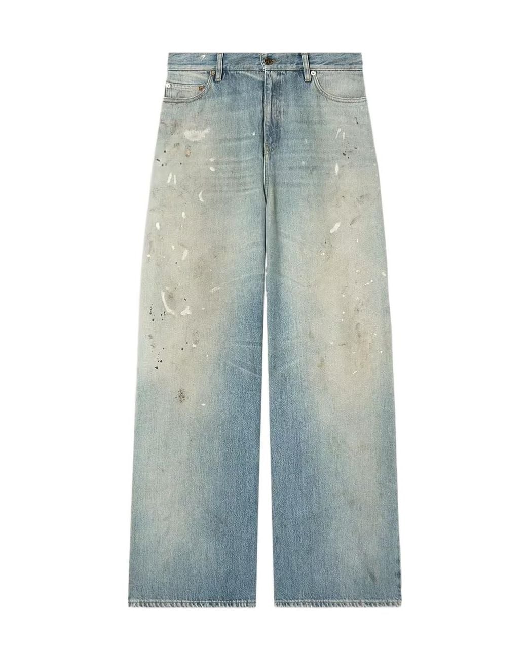 Golden Goose Deluxe Brand Blue Wide-Leg Distressed Jeans